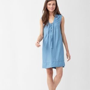 Splendid Lace-Up Chambray Dress Sz M